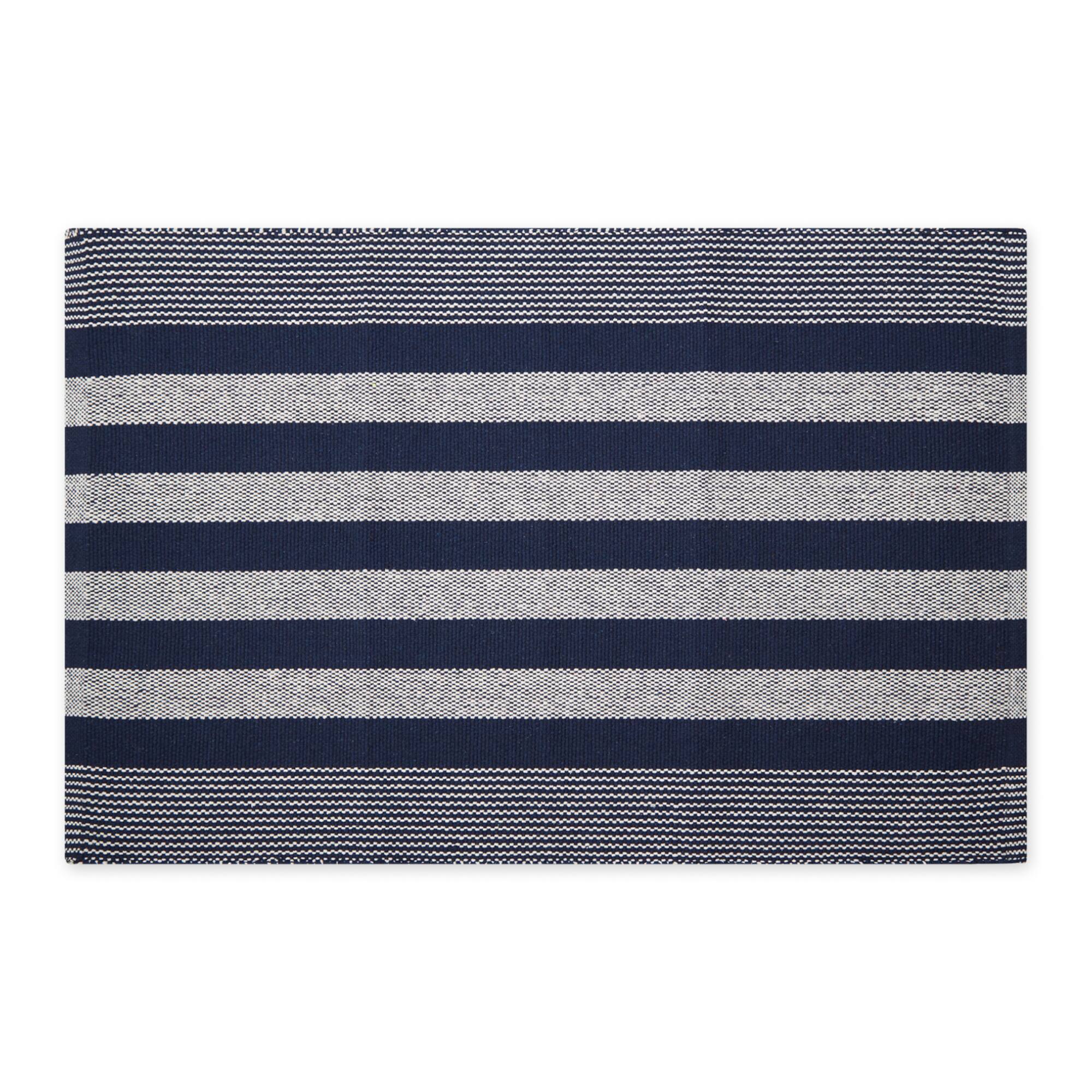 DII® Cabana Stripe Handwoven Recycled Yarn Rug